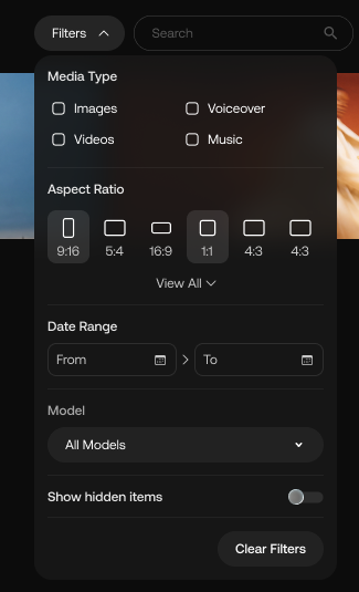 The Filters panel